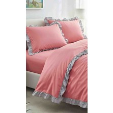 Le Gule Home 100% Pamuk Fırfırlı Tek Kişilik Nevresim Takımı