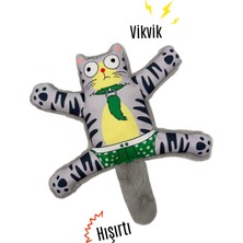 Normadia Sesli ve Hışırtılı, Gri Kedi Şekilli Köpek Oyuncağı, Eğlence Dolu Aktivite