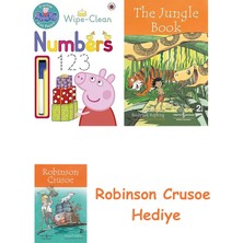 Bloomsbury Peppa Pig: Practise With Peppa: Wipe-Clean First Numbers + Robinson Crusoe + The Jungle Book Hediye
