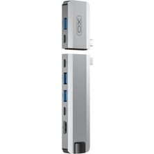 Xo 4K HDMI ve Ethernet Girişli 100W PD Şarj Destekli Alüminyum USB-C Hub Çoklayıcı