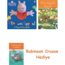 Bloomsbury Peppa Pig: Play With Peppa Hand Puppet Book + Robinson Crusoe + The Jungle Book Hediye