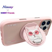 Nimmy iPhone 16 Pro Max | MagSafe Uyumlu 3D Pop Socket Aparatlı Nakışlı Kedi Figürlü Premium Kılıf 2.0
