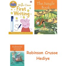 Bloomsbury Peppa Pig: Practise With Peppa: Wipe-Clean First Writing + Robinson Crusoe + The Jungle Book Hediye
