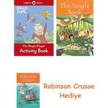 Bloomsbury Roald Dahl: The Magic Finger Activity Book – Ladybird Readers Level 4 + Robinson Crusoe + The Jungle Book Hediye