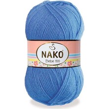 Nako Bebe 100 (5 Adet) 1256 Denim Mavi Renk Bebe Örgü Ipliği