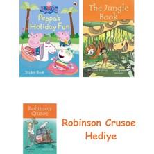 Bloomsbury Peppa Pig: Peppa’s Holiday Fun Sticker Book + Robinson Crusoe + The Jungle Book Hediye