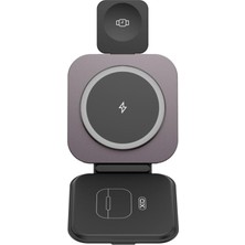Xo 3'ü 1 Arada 21W MagSafe Uyumlu iPhone Watch ve AirPods Kablosuz Hızlı Şarj İstasyonu
