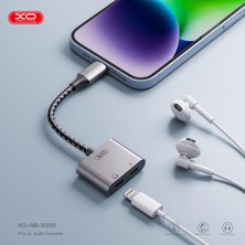 Xo Çift Lightning Çıkışlı iPhone ve iPad Uyumlu 2 in 1 Kulaklık ve Şarj Dönüştürücü Adaptör