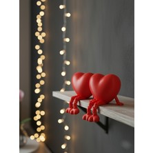 Pammuks Alpica Kalp Oturan Kalp Biblo Takım – Sallanan Ayaklı Sevgili Figürlerü 4'lü