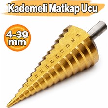 Badem10 Kademeli Matkap Ucu 4-39 mm Titan Kaplama Metal Sac Alüminyum Çelik Delme Aparatı