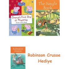 Bloomsbury George's First Day At Playgroup: Sticker Book + Robinson Crusoe + The Jungle Book Hediye