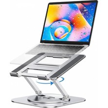 Cosmostech 360° Döner Tabanlı Ayarlanabilir Tablet Laptop Standı – Ergonomik, Katlanabilir Alüminyum Notebook Yükseltici | Notebook Tablet Stand | 10-17” Uyumlu Uyumlu