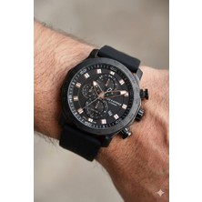 Lee Cooper Erkek Kol Saati | Siyah Kadran, 49MM Büyük Kasa,  Çok Fonksiyonlu, Spor