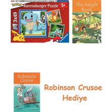 Bloomsbury Ravensburger 05586 Pokemon Çocuk Yapbozu + Robinson Crusoe + The Jungle Book Hediye