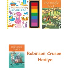 Bloomsbury Fingerprint Activities Cats And Dogs + Robinson Crusoe + The Jungle Book Hediye