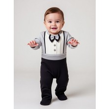 Miniborn Papyonlu Askı Detaylı Erkek Bebek Tulum