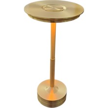 Helios Opto Helios HS-8130 Furtuna Dokunmatik  Gold Kasa LED Masa Lambası | 3 Renk Işık, Dimlenebilir, Type-C Şarjlı | Gold