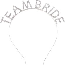BT Teknik Gümüş Kaplama Kristal Taşlı Team Bride Tacı - 16X17 cm Şık Tasarım