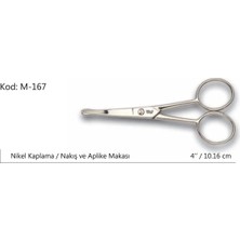 BT Teknik Kıvrık Uçlu Europe Aplike ve Nakış Makası, 10,16 Cm, No: 4, Kesim Hassasiyeti ile