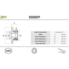 Valeo ON TEKERLEK PORYASI VW CADDY 1.9 2004-20022010-2008 1K0498621 5K0498621A 850498625