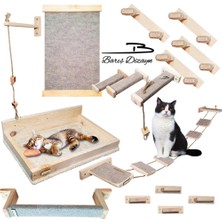 Normadia 16 Parça Ahşap ve Peluş Kedi Merdiven ve Oyun Seti