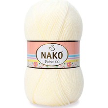 Nako Bebe 100 (5 Adet) 256 Krem Rengi Bebek El Örgü Ipliği