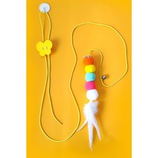 Normadia Renkli Peluş Kedi Oyun Topu Çıngıraklı ve Ponponlu Eğlence Aksesuarı