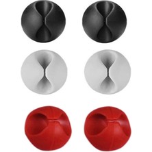 BT Teknik 6'lı Renkli Yapışkan Kablo Sabitleyici Düzenleyici Set (Beyaz, Kırmızı, Siyah)