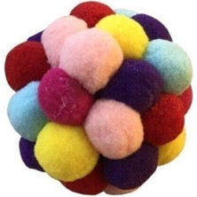 Normadia Renkli Ponponlu ve Çıngıraklı Kedi Oyun Topu, 7 Cm, Eğlenceli ve Çekici