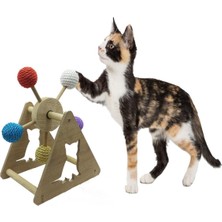Normadia Renkli Ahşap Toplu Kedi Oyuncağı, Eğlenceli ve Dayanıklı Tasarım