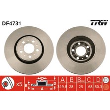 TRW On Fren Dısk Aynası Havalı S60 2000-2010 S80 2000-2010 570 2001-2010 XC70 2002-2010 S80 1 2000-2006 9475266