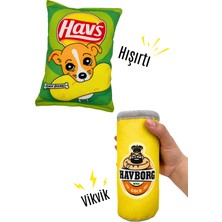 Normadia Sesli Köpek Oyuncak Seti - Peluş Cips ve Kutu Içecek Tasarımları