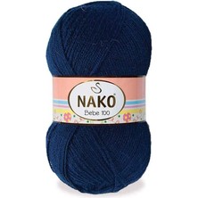 Nako Bebe 100 (5 Adet) 10094 Lacivert  Renk Bebek El Örgü Ipliği