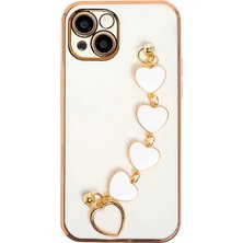 Najmaddin.com Ally iPhone 13 6.1inç Kılıf Kalp Bileklik Tutuculu Lüx Silikon Askılı KILIF-(5775)