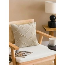 Alpateks Home 40X40CM Kare Modern Püsküllü Lüx Şönil Kumaş Kırlent Kılıfı 2 Adet