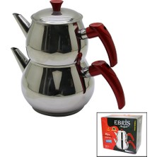 DS LLC Aile Büyük Boy Küre Çelik Çaydanlık Seti Üst: 1.2lt - Alt: 2lt (4887)