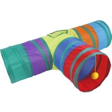 Normadia Katlanabilir 3 Yönlü Kedi Oyun Tüneli, Renkli ve Eğlenceli, 80 cm