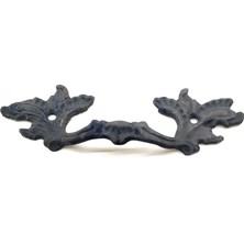 BT Teknik Çiçek Tasarımlı Pirinç Kapı Kulbu - 30X110MM Oksit Renkli