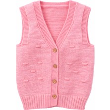 Mercan Kids Kız Çocuk Örgü Yelek Fasulye Desen