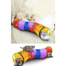 Normadia Renkli Kıvrımlı Katlanabilir Evcil Hayvan Tüneli, Eğlenceli Oyun Alanı