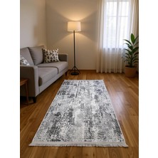 Bademli Halı Lüx Dokuma Taban Dekoratif Halı 8004 Gri