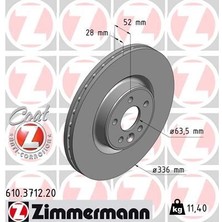 Zimmermann On Fren Dısk Aynası Havalı Volvo S60 2 2010-2015 S80 2 2006 560 1 2011-2015 570 3 2007-2015 XC70 2 2009-2015 336CM Cap 30769057 30736313