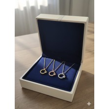 925 Ayar Papatya Silver Ay Yıldız Kolye.rose.gold.rodaj