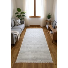 Bademli Halı Lüx Dokuma Taban Dekoratif Halı 8011 Krem