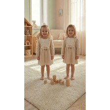 Lumia Baby Krem Keten Astarlı Bebek  Elbise