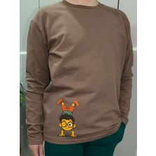 Pidal Giyim Afacan Çocuk Baskılı Pamuklu Uzun Kollu Erkek Çocuk Sweatshirt