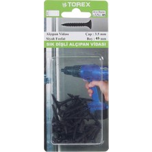 Torex Sık Dişli Alçıpan Vidası 3.5X45 Mm, Siyah Fosfat, 1p=16 Adet