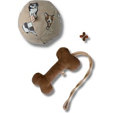 Normadia Sesli Top ve Çekiştirmeli Kemik Köpek Oyuncağı Seti