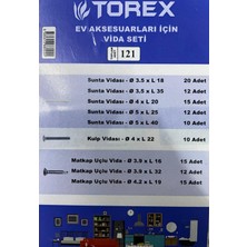Torex Ev Aksesuarları Için Vida Seti, 1P=121 Adet