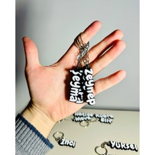 Pluto 3D Kişiye Özel Anahtarlık - Siyah & Beyaz